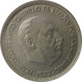 Испания 50 песет 1957 год - Франсиско Франко (58 внутри звезды)