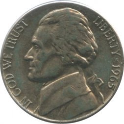 США 5 центов 1965 год - Jefferson Nickel