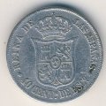 Испания 40 сентимо 1865 год