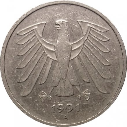 Германия 5 марок 1991 год (A)