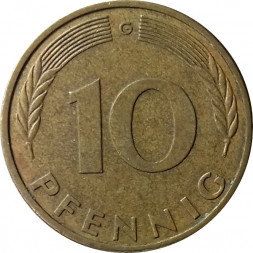 ФРГ 10 пфеннигов 1978 год - G