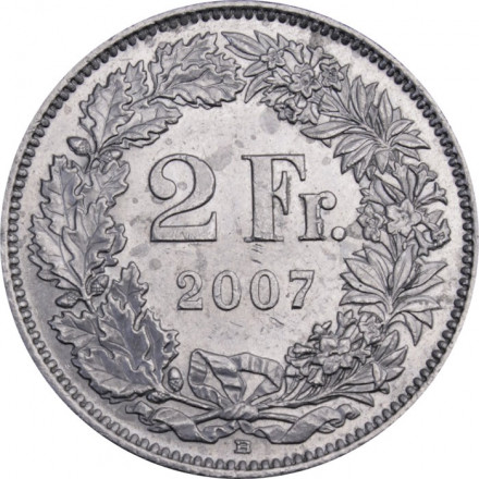 Швейцария 2 франка 2007 год