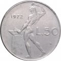 Италия 50 лир 1972 год