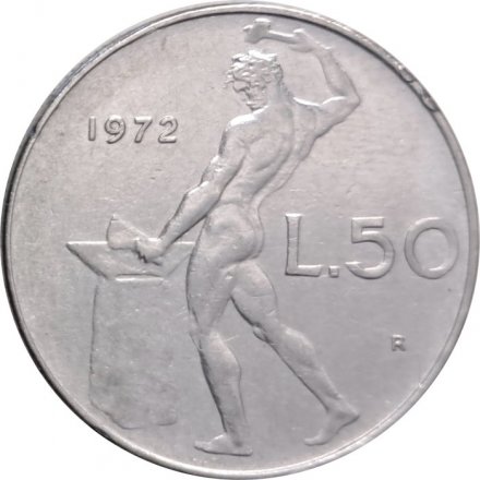 Италия 50 лир 1972 год