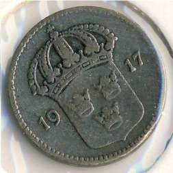 Швеция 10 эре 1917 год