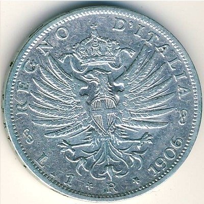 Италия 1 лира 1906 год