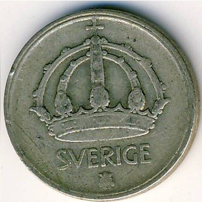 Швеция 25 эре 1944 год - Густав V
