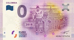 Сборная Колумбии - Сувенирная банкнота 0 евро 2018 год