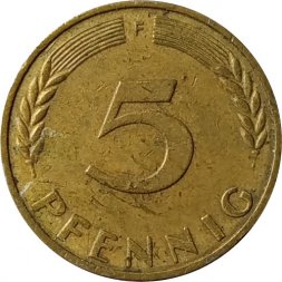 ФРГ 5 пфеннигов 1969 год (F)