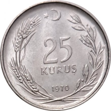 Турция 25 куруш 1970 год
