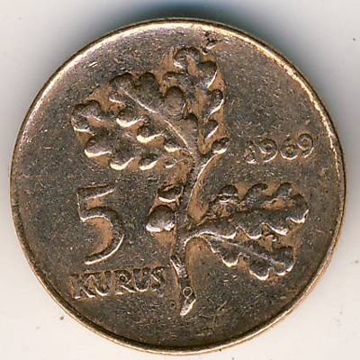 Турция 5 куруш 1969 год