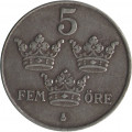 Швеция 5 эре 1947 год - Король Густав V
