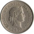 Швейцария 10 раппенов 1970 год