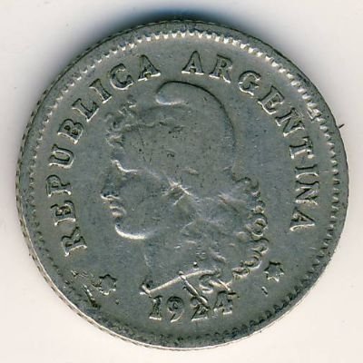 Аргентина 10 сентаво 1924 год