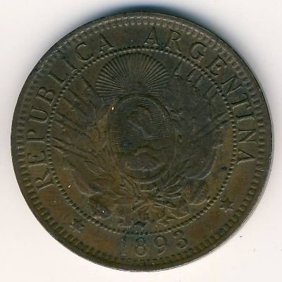 Аргентина 2 сентаво 1893 год