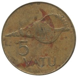 Вануату 5 вату 1990 год - Океаническая раковина