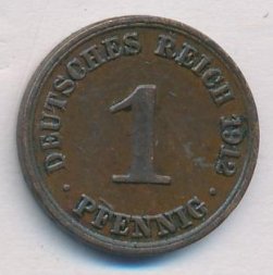 Германия 1 пфенниг 1912 год (A)