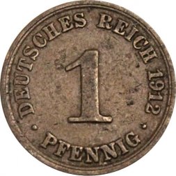 Германия 1 пфенниг 1912 год (A)