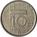 Нидерланды 10 центов 1983 год - Королева Беатрикс