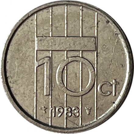 Нидерланды 10 центов 1983 год - Королева Беатрикс