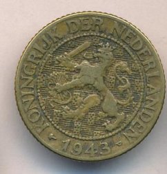 Нидерланды 1 цент 1943 год