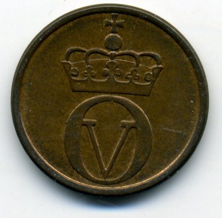Норвегия 2 эре 1958 год - Король Улаф V