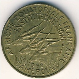 Монета Камерун 10 франков 1958 год