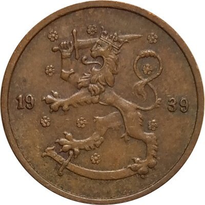 Финляндия 5 пенни 1939 год