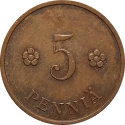 Финляндия 5 пенни 1939 год