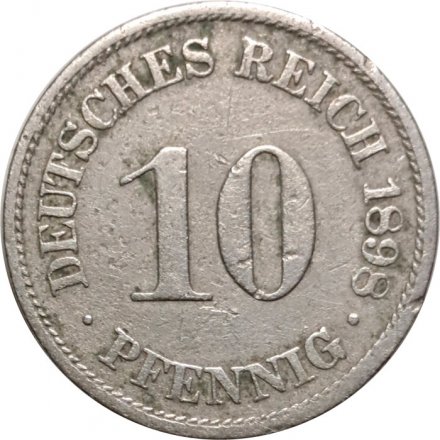 Германия 10 пфеннигов 1898 год (A)