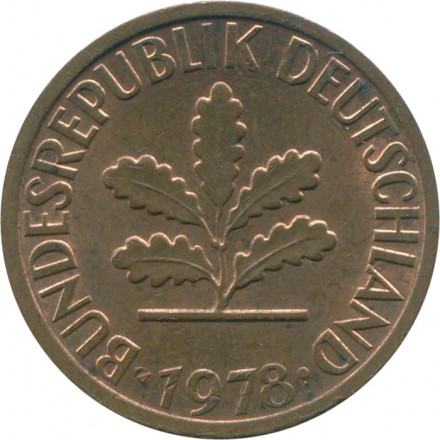 ФРГ 1 пфенниг 1978 год (F)