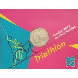 Великобритания 50 пенсов 2011 год - Триатлон (в блистере)