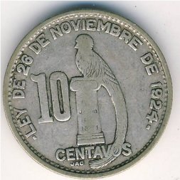 Гватемала 10 сентаво 1949 год