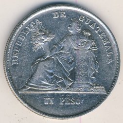 Гватемала 1 песо 1872 год