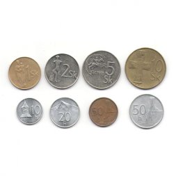 Набор из 8 монет Словакия 1993 - 1996 год