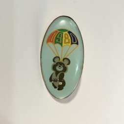 Значок Олимпийский Мишка. Олимпийские игры. Москва 1980 