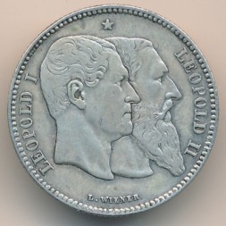 Бельгия 2 франка 1880 год