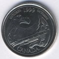 Канада 25 центов 1999 год - Миллениум. Октябрь
