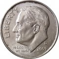 США 1 дайм (10 центов) 2009 год - Франклин Рузвельт (D)