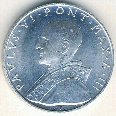 Ватикан 10 лир 1965 год Папа Павел VI