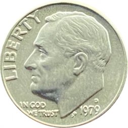 США 1 дайм (10 центов) 1979 год - Франклин Рузвельт (D)