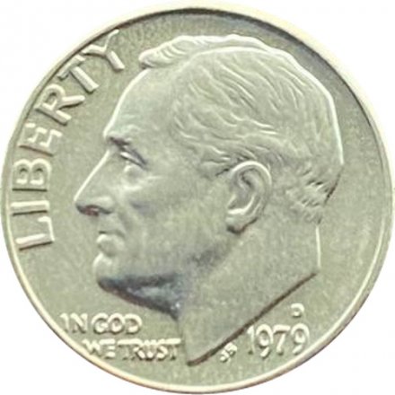 США 1 дайм (10 центов) 1979 год - Франклин Рузвельт (D)
