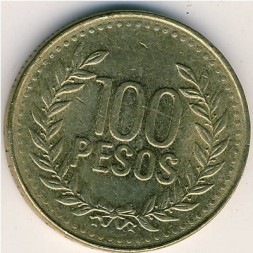 Монета Колумбия 100 песо 2006 год