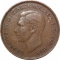 Великобритания 1 пенни 1937 год - Король Георг VI