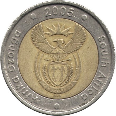 ЮАР 5 рэндов 2005 год - Антилопа гну