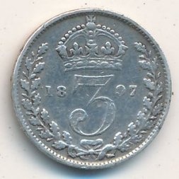 Великобритания 3 пенса 1897 год