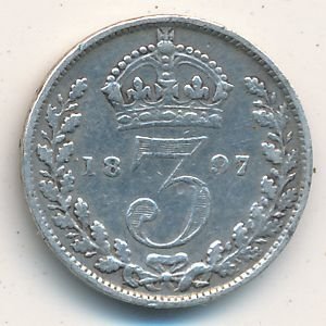 Великобритания 3 пенса 1897 год