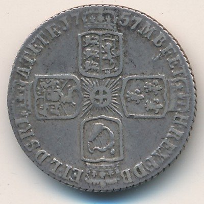 Великобритания 6 пенсов 1757 год