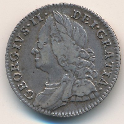 Великобритания 6 пенсов 1757 год