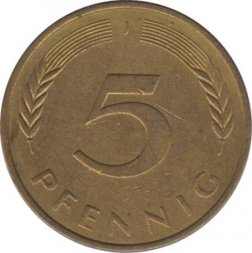 ФРГ 5 пфеннигов 1972 год (J)